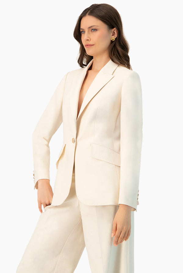 Blazer liso de cruce sencillo