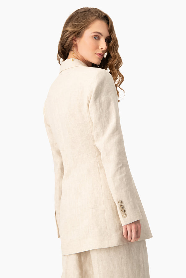 Saco recto con bolsillos