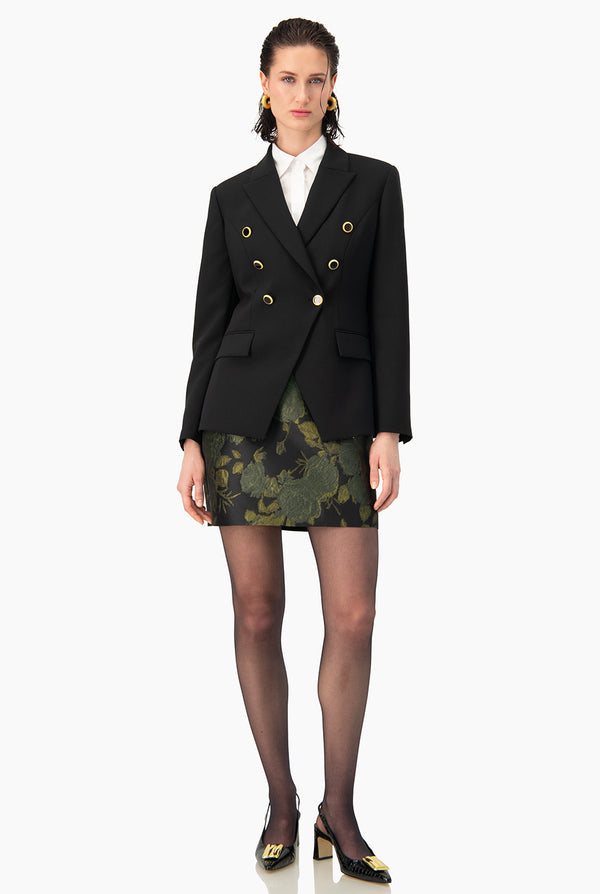 Saco Ivonne negro doble botonadura