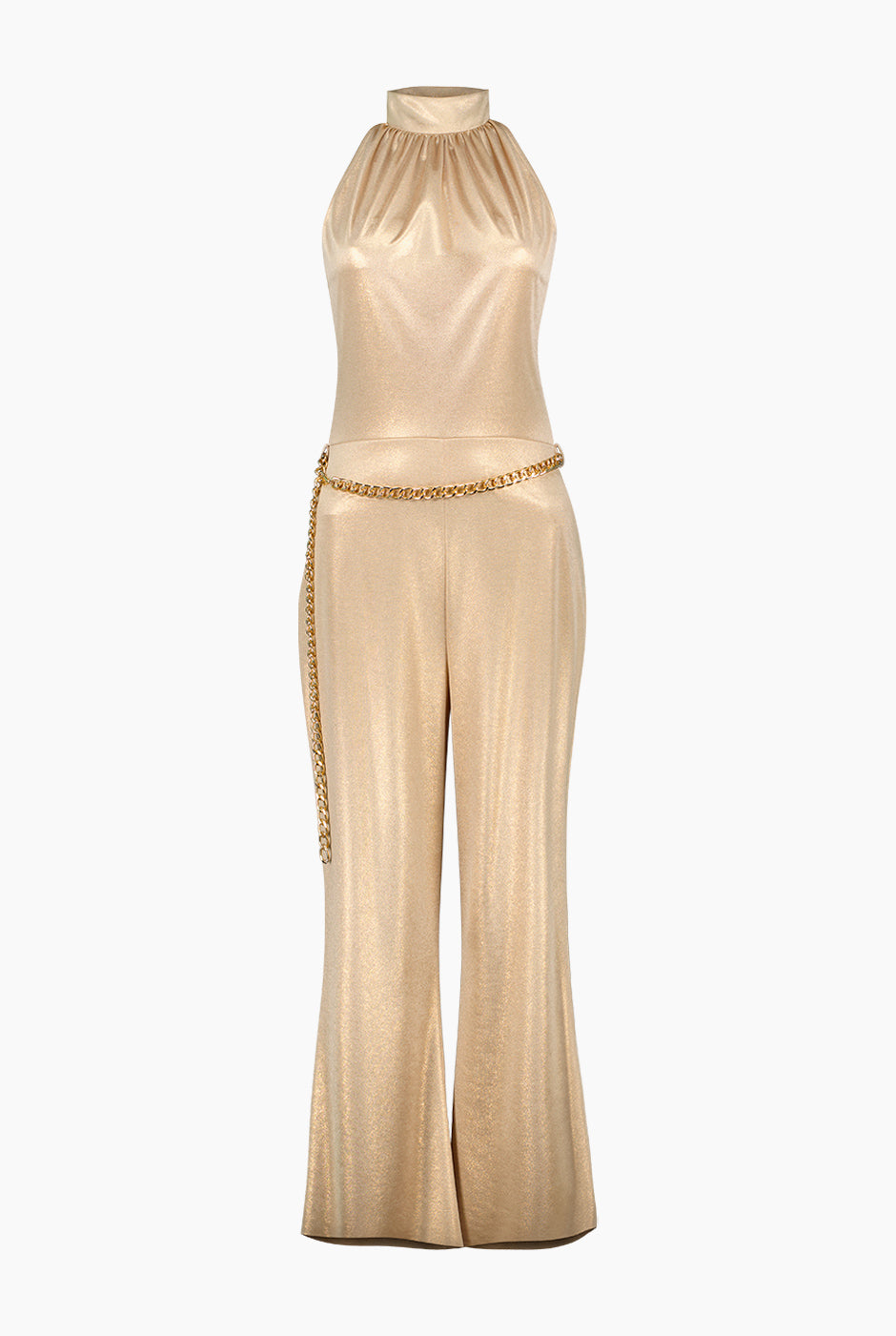 Jumpsuit de pierna acampanada y cuello halter