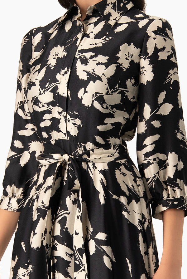 Vestido maxi de cuello camisero