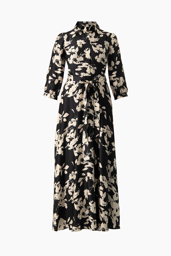 Vestido maxi de cuello camisero