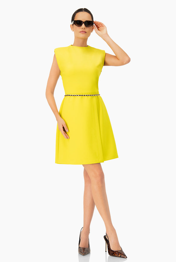 Vestido corto verde linea A