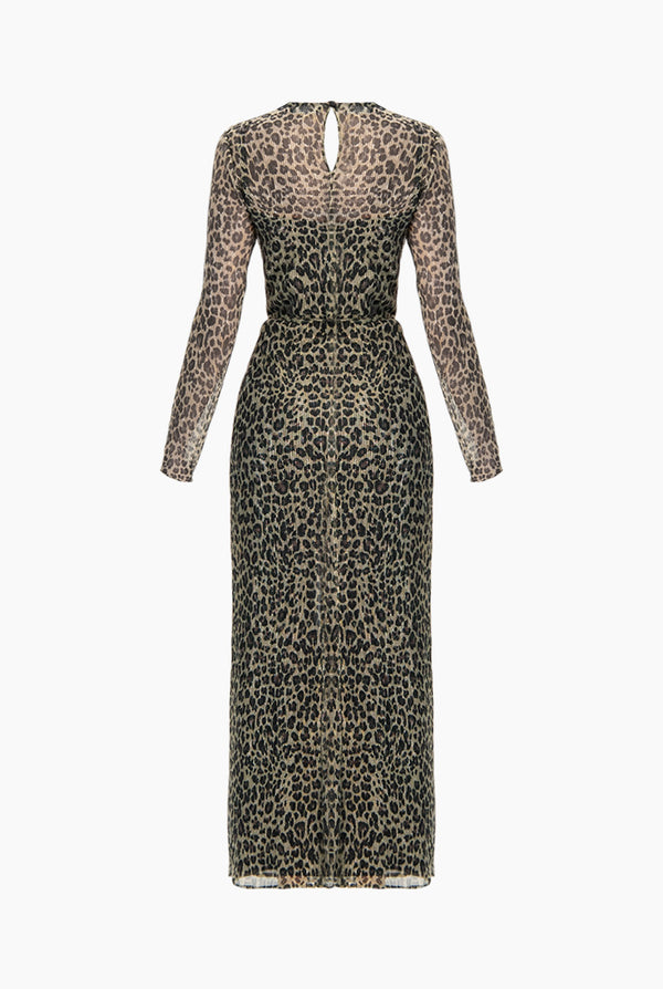 Vestido largo estampado manga larga