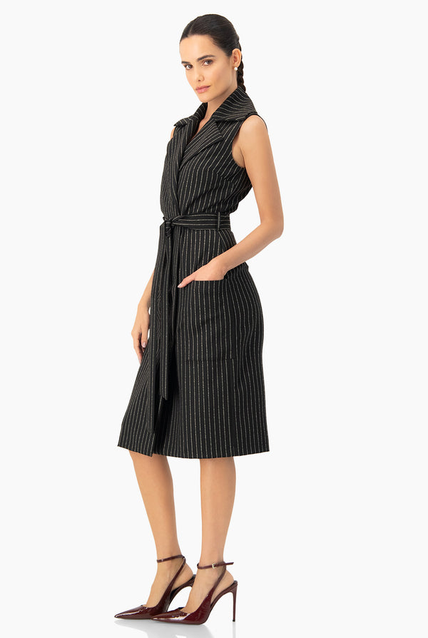 Vestido largo cruzado negro