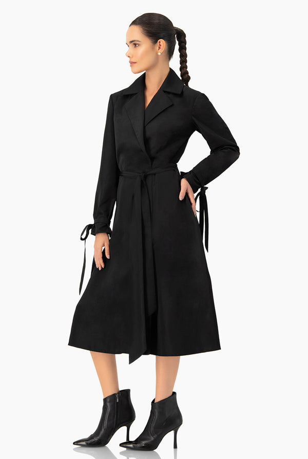 Vestido midi cruzado manga larga