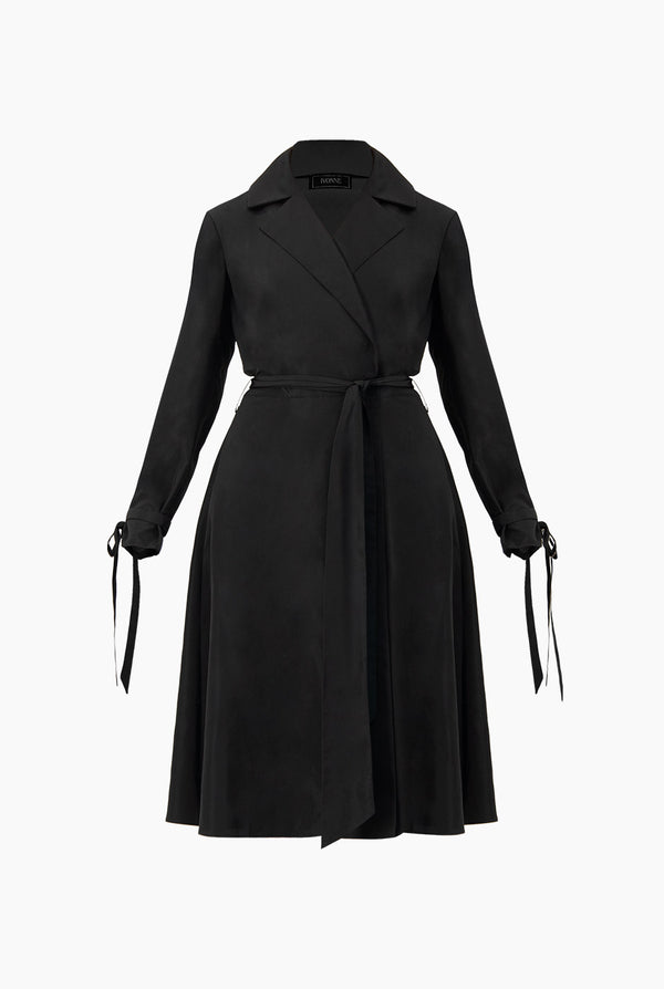 Vestido midi cruzado manga larga