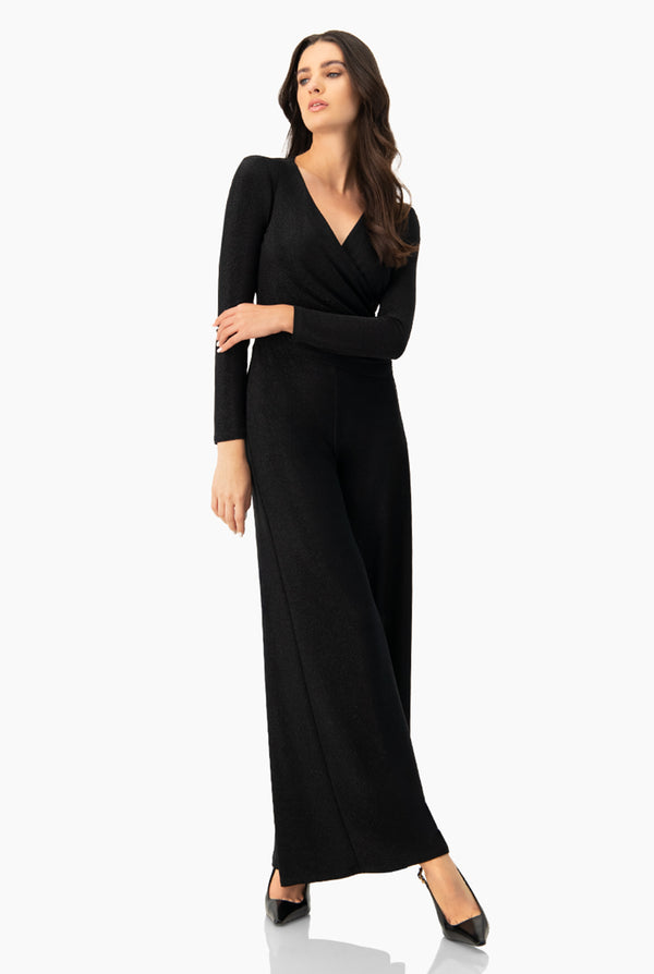 Jumpsuit negro de pierna amplia