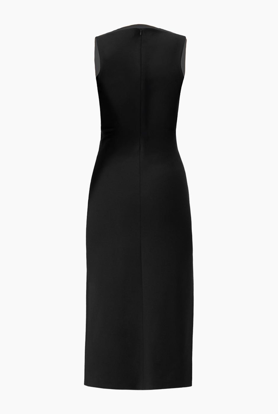 Vestido midi negro sin mangas con abertura lateral