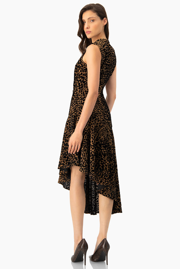 Vestido asimetrico animal print