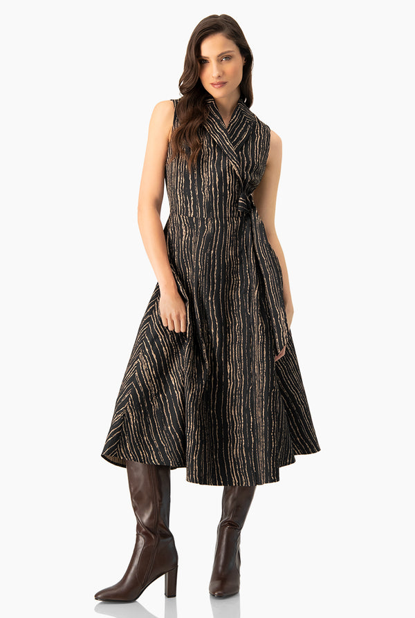 Vestido largo cruzado sin mangas