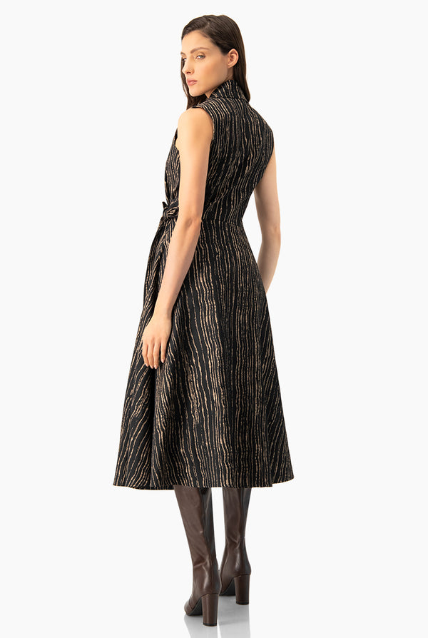 Vestido largo cruzado sin mangas