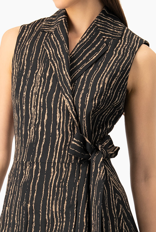 Vestido largo cruzado sin mangas