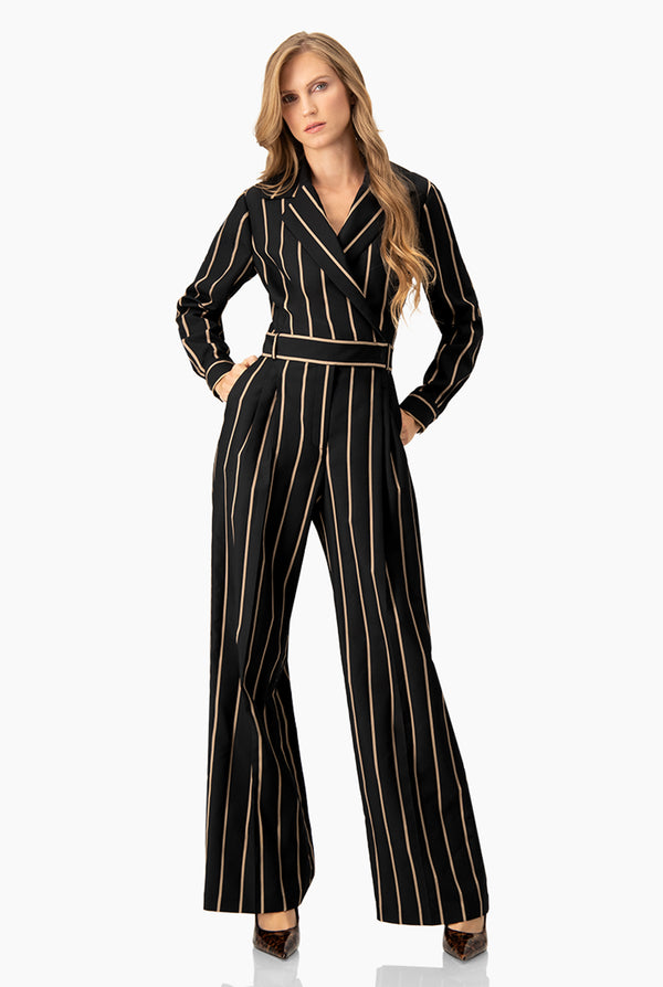 Jumpsuit rayado con bolsillos