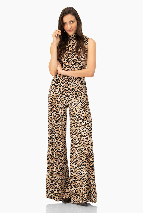 Jumpsuit amplio de animal print