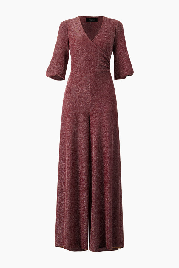 Jumpsuit vino y escote en V