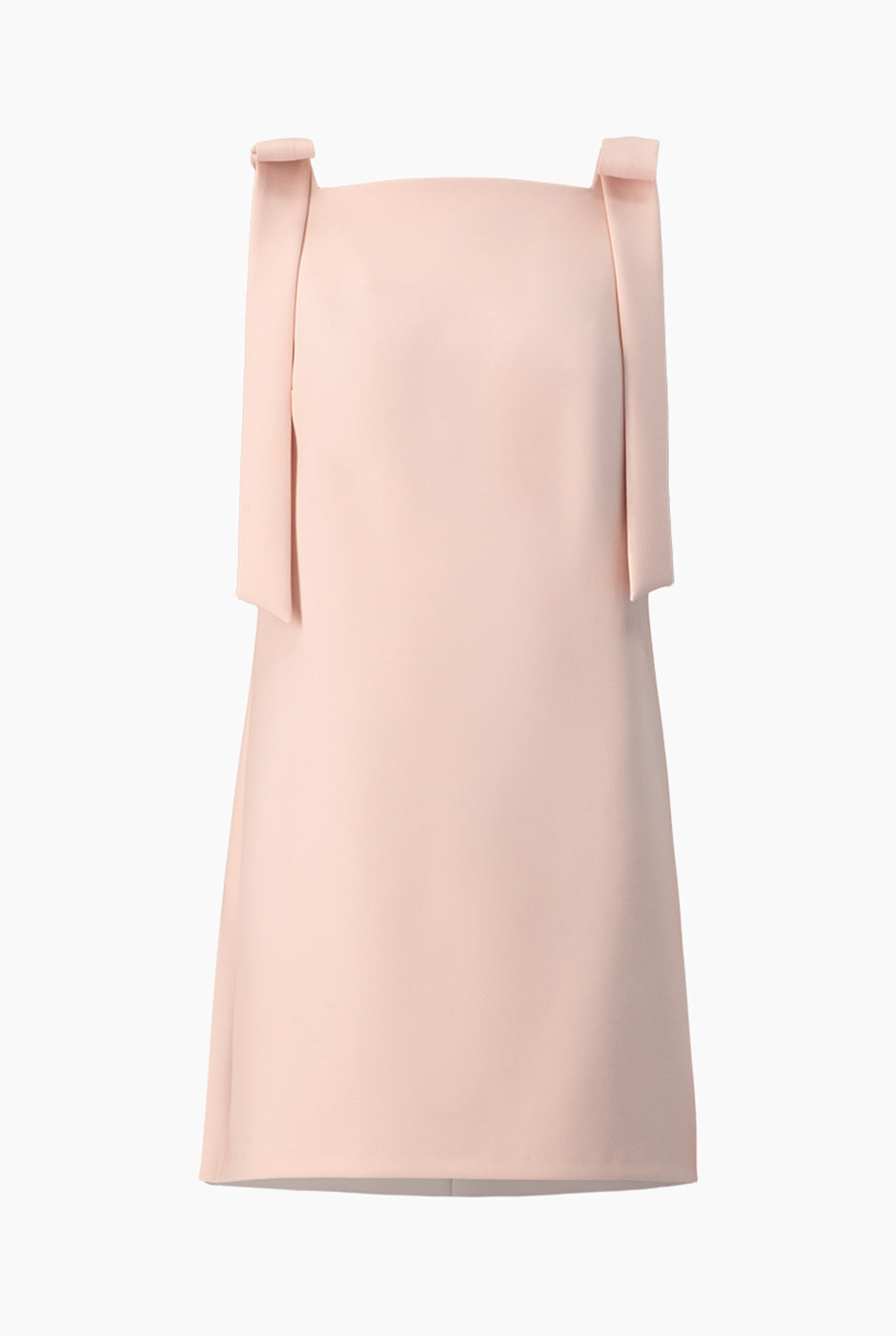 Vestido corto rosa sin mangas con cintas en los hombros