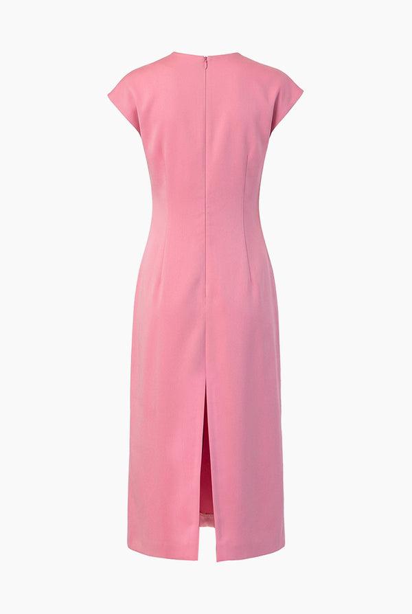 Vestido rosa de hombro caido