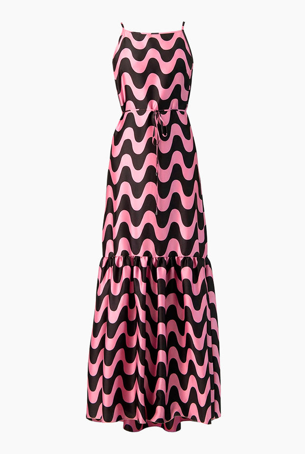 Vestido maxi sin mangas estampado