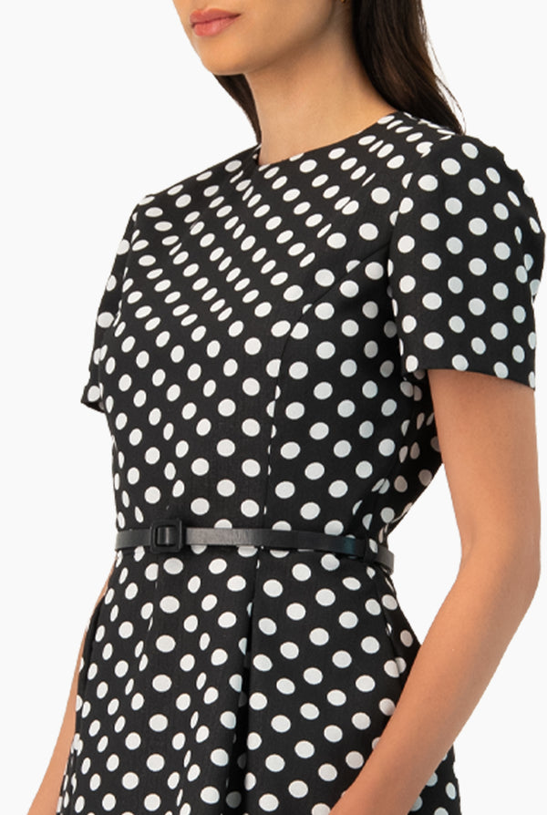 Vestido corto linea A de lunares