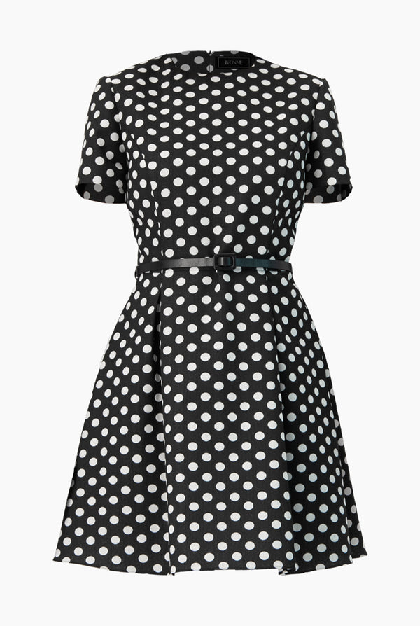 Vestido corto linea A de lunares