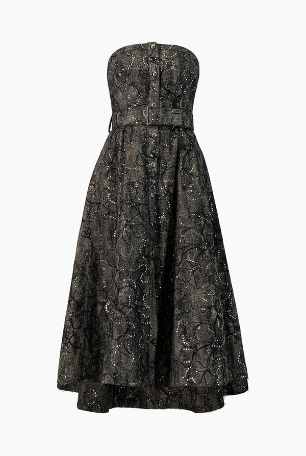 Vestido midi strapless