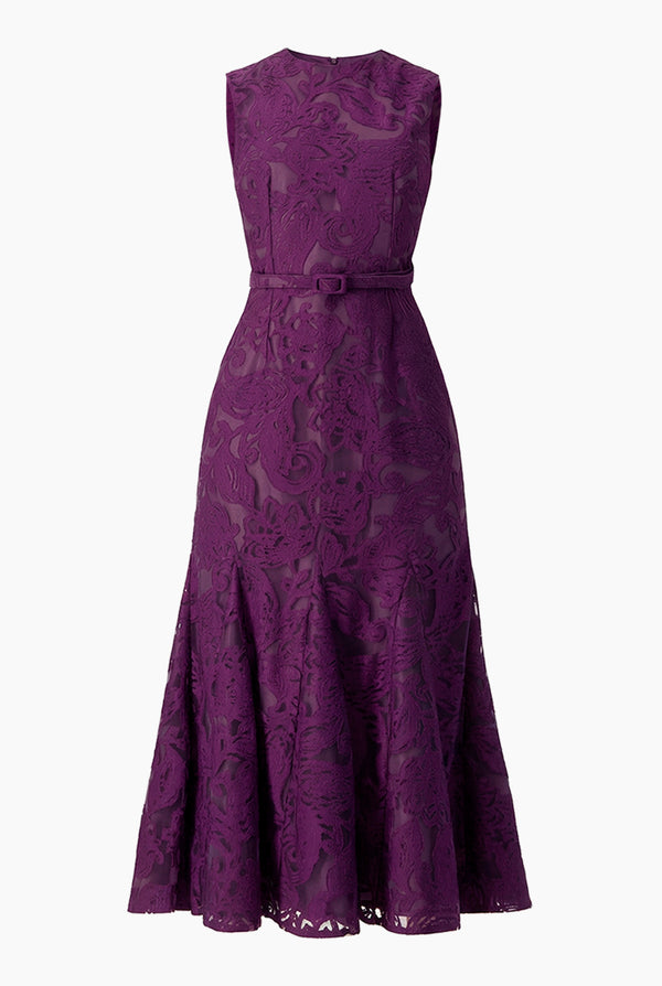 Vestido morado largo sin mangas