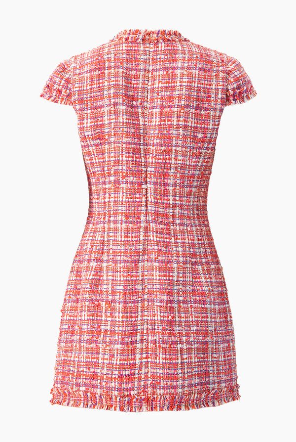 Vestido corto tejido escote de gota