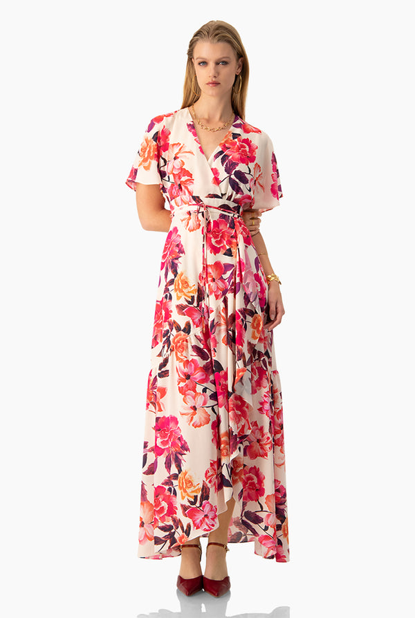 Maxi vestido cruzado escote en V