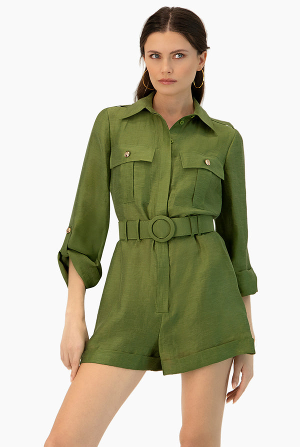 Romper verde con cinturon