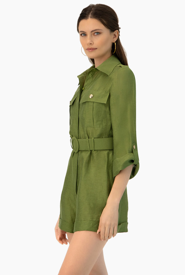 Romper verde con cinturon