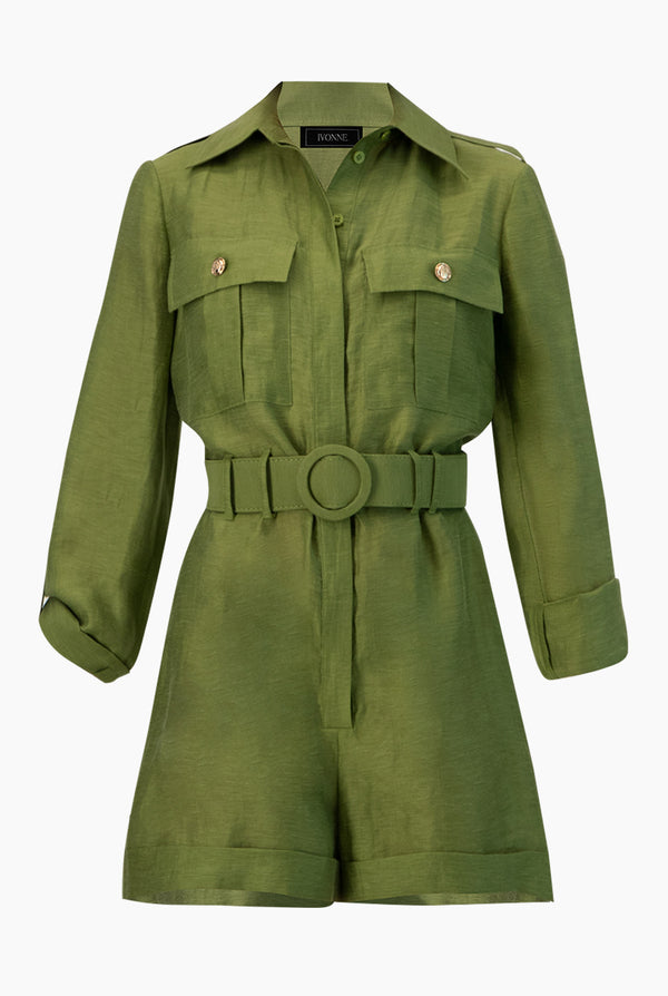 Romper verde con cinturon