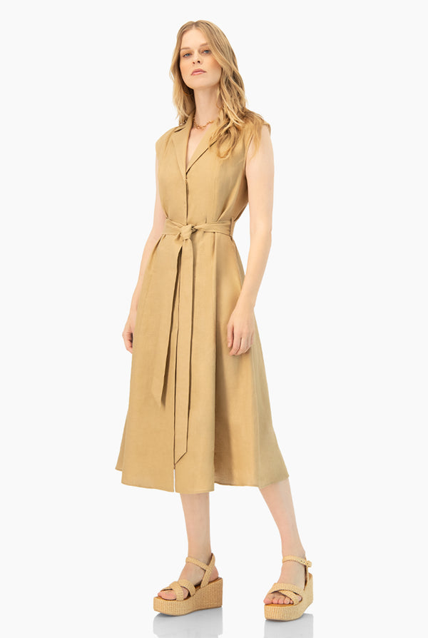 Vestido largo con cinta