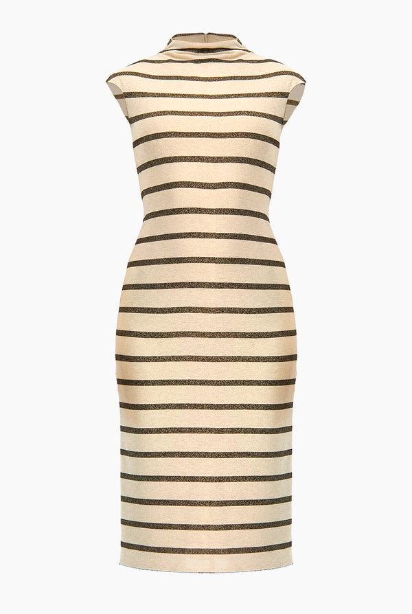 Vestido midi de rayas
