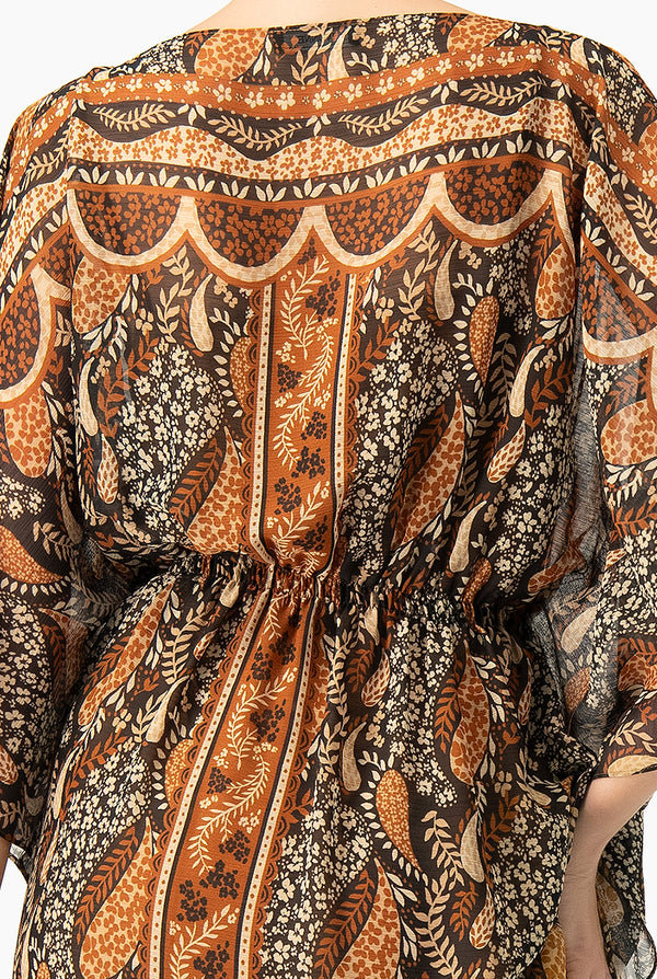 Vestido largo manga tipo murcielago