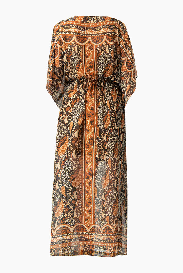 Vestido largo manga tipo murcielago