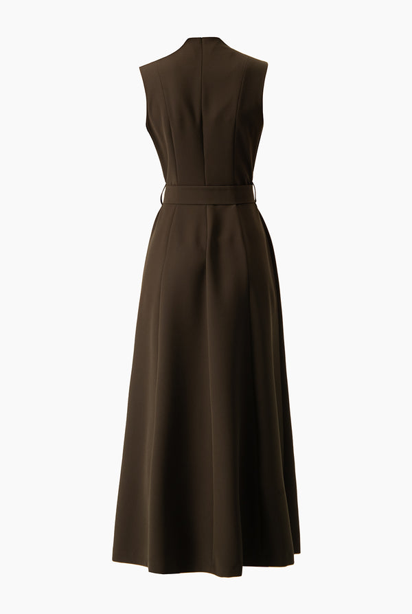 Vestido olivo largo sin mangas