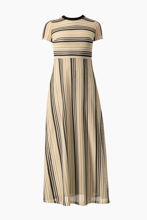 Vestido maxi tejido manga corta