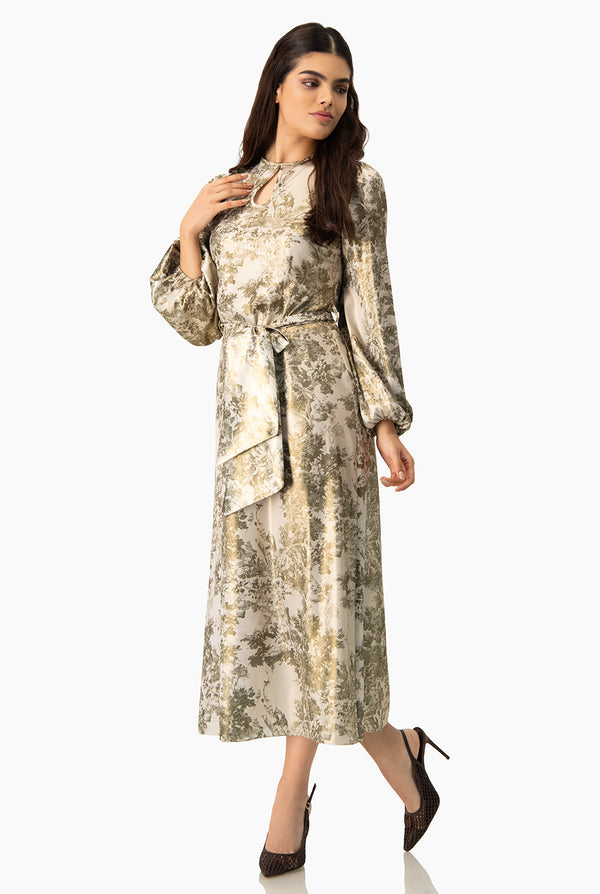 Vestido largo escote de gota