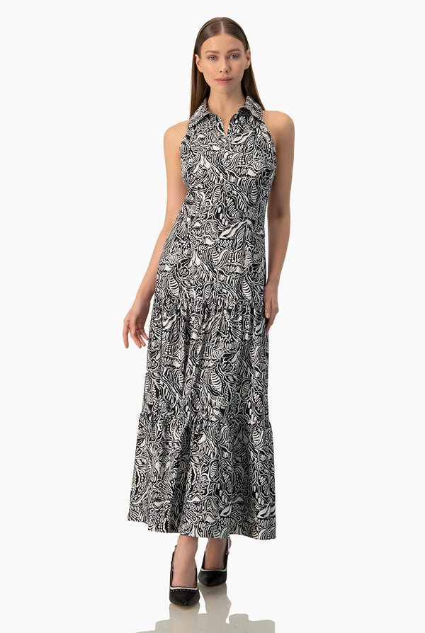 Vestido maxi escote en V