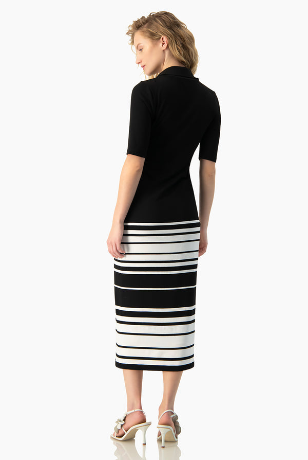 Vestido midi cuello tipo camisero