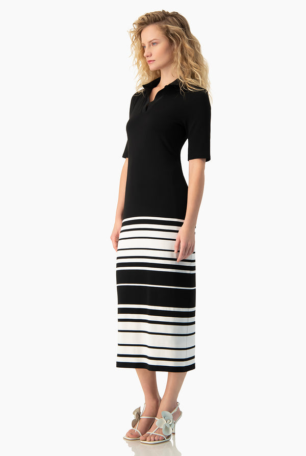Vestido midi cuello tipo camisero