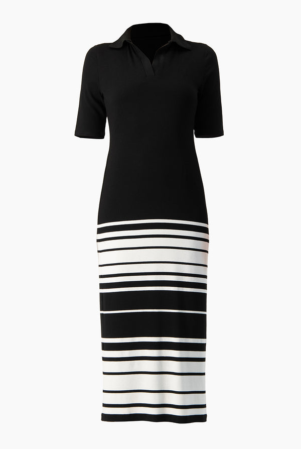 Vestido midi cuello tipo camisero
