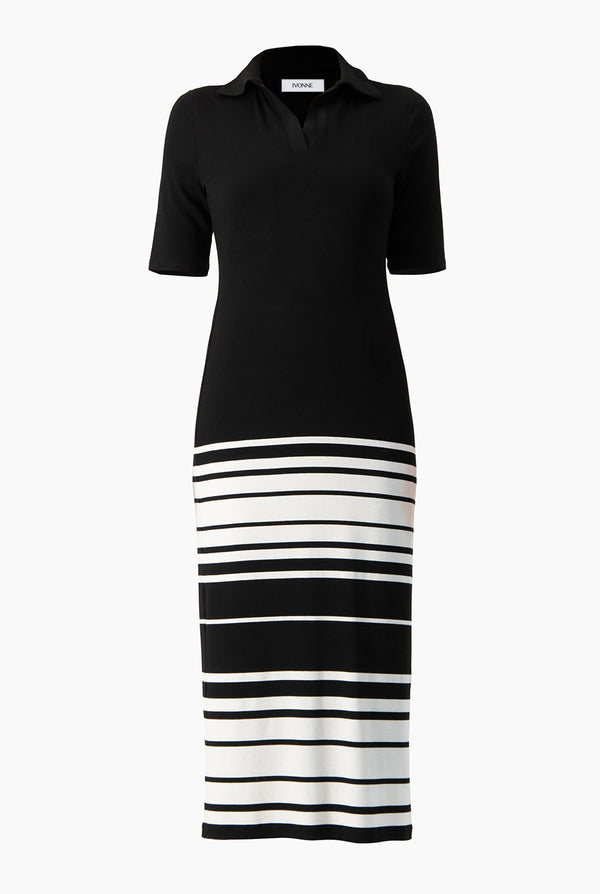 Vestido midi cuello tipo camisero