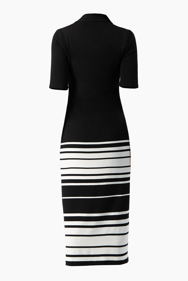 Vestido midi cuello tipo camisero