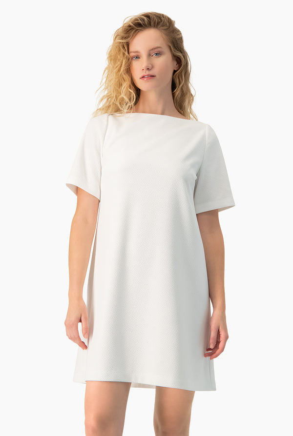 Vestido blanco corto linea A