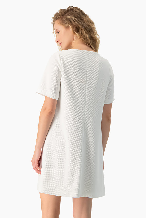 Vestido blanco corto linea A