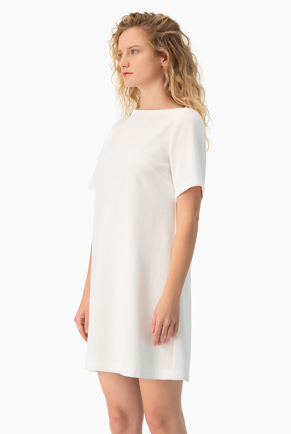 Vestido blanco corto linea A