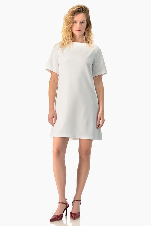 Vestido blanco corto linea A