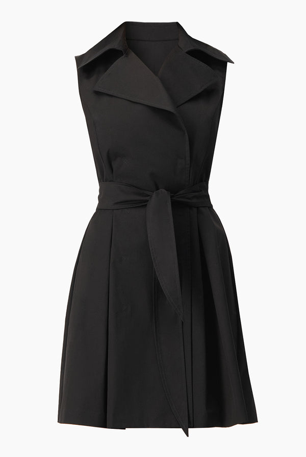 Vestido sin mangas cruzado negro